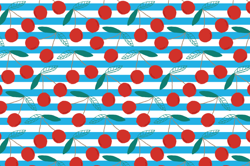 Tischsets originell mit kirschmuster oberfläche - TenStickers