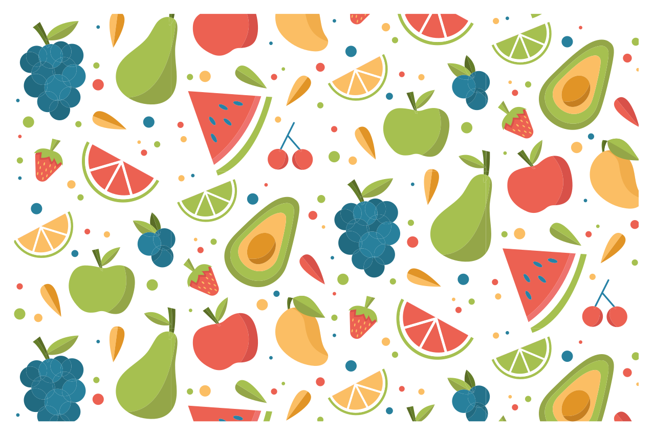 Tischsets originell Cartoon-fruchtmuster - TenStickers