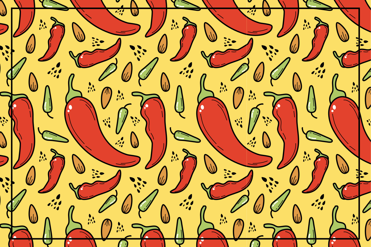 Tischsets originell mit chili-paprika-muster - TenStickers
