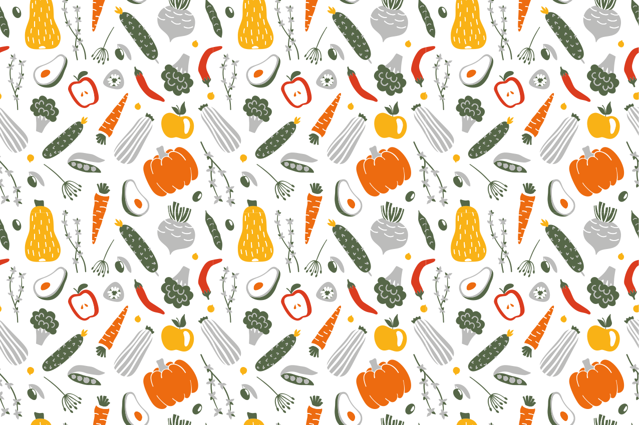 Tischsets originell mit buntem gemüse-muster - TenStickers