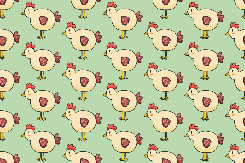 Tischset kinder charmantes huhn wiederholt - TenStickers