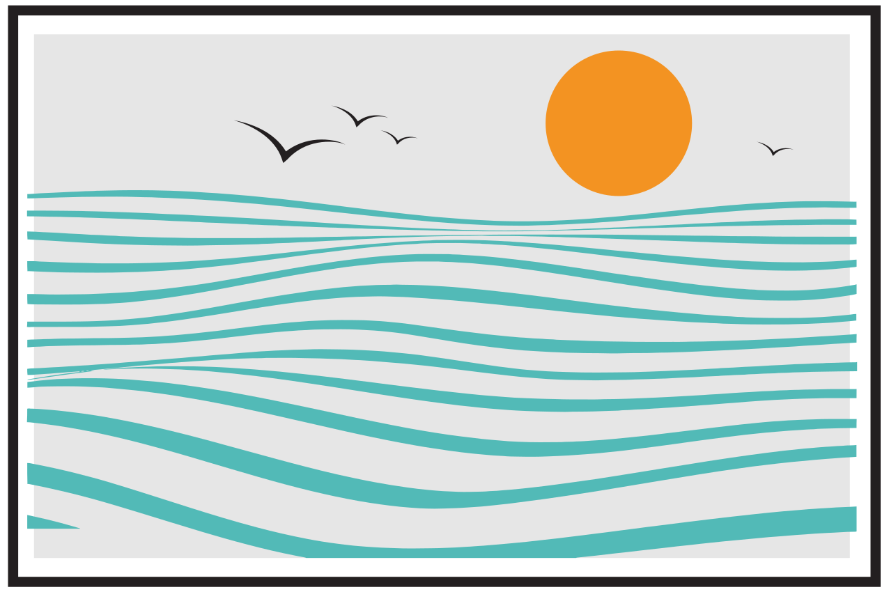 Tischset modern mit stilvollem wellenmuster - TenStickers