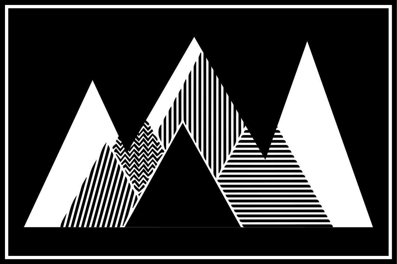 Tischset Kinder Schwarz-weiß gestreifte berge - TenStickers