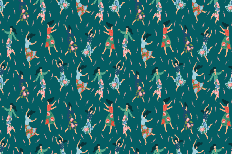 Tischsets originell mit tanzenden frauen motiven - TenStickers