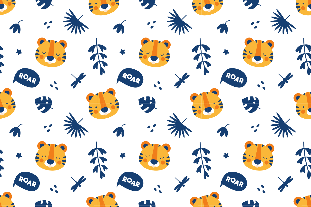 Tischset kinder mit tigerkopf-muster - TenStickers
