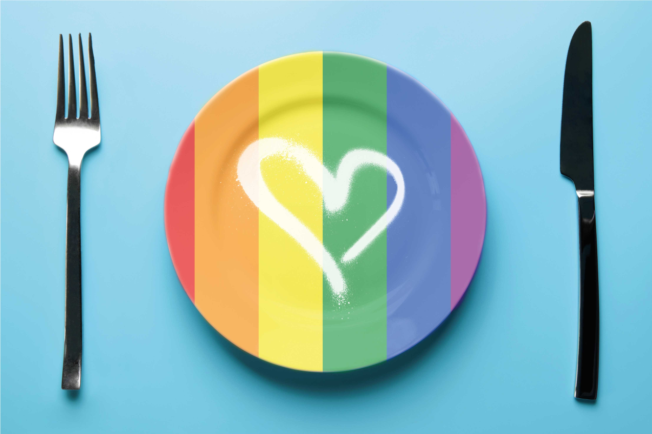 Tischset modern Regenbogenherzteller mit besteck - TenStickers