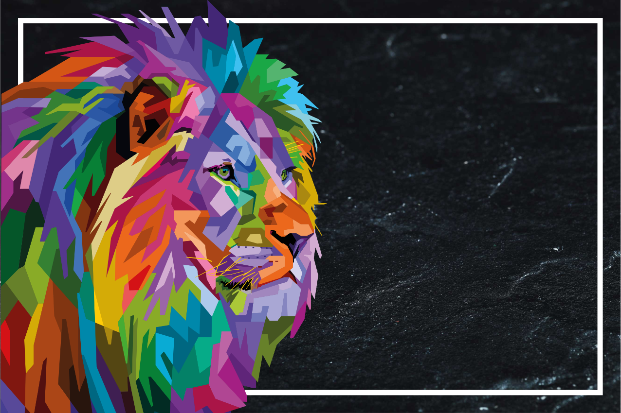 Tischsets originell löwenkopf bunt - TenStickers