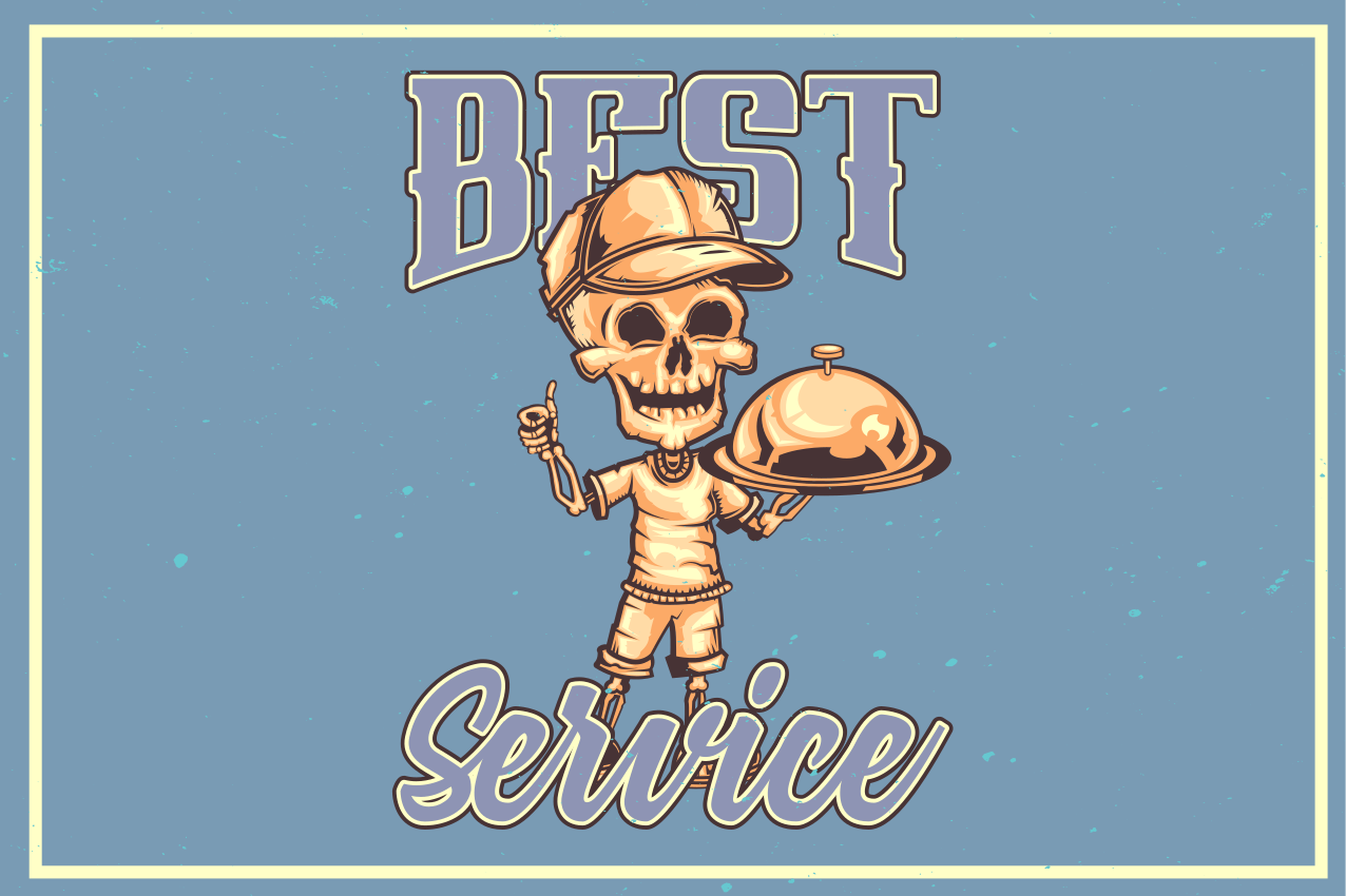 Tischsets originell skeleton kellner service - TenStickers