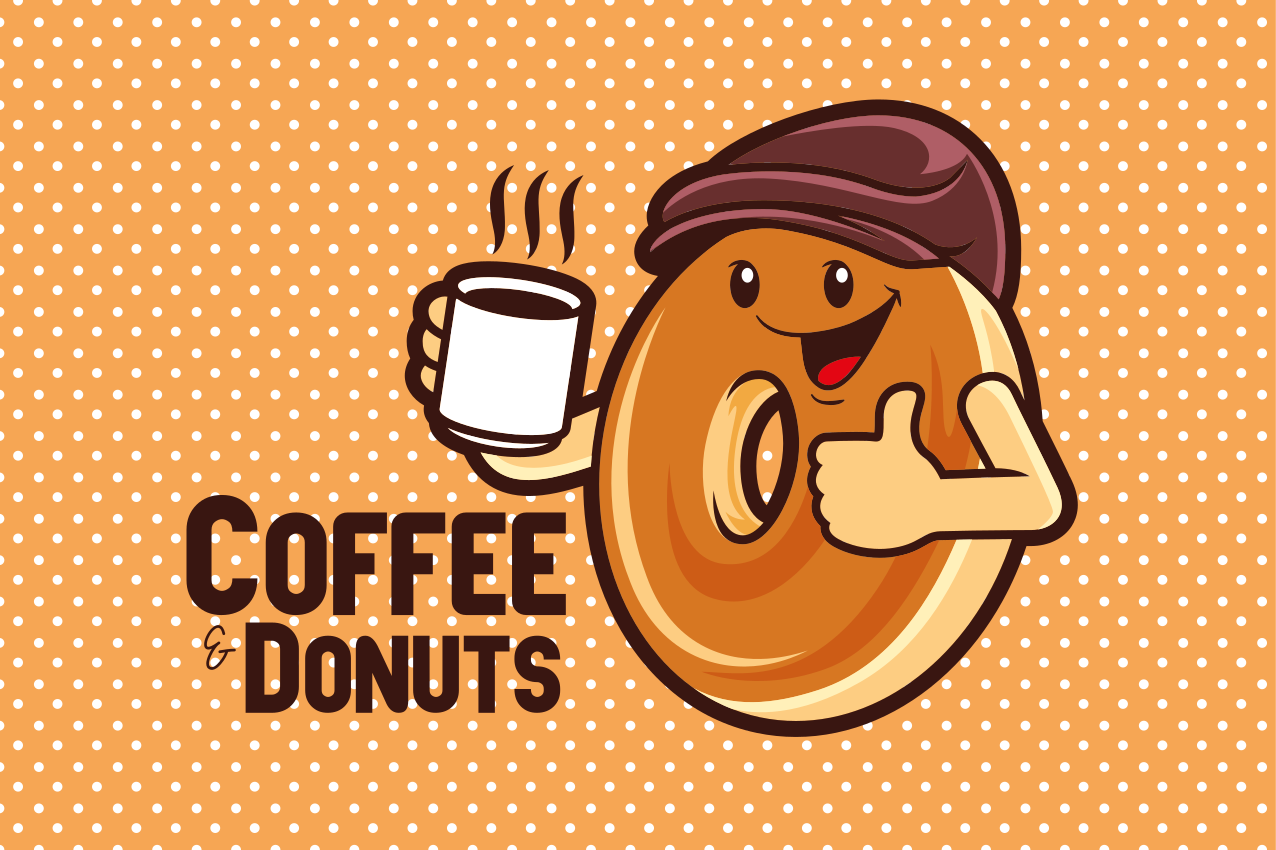 Tischset kinder lustiger donut charakter - TenStickers