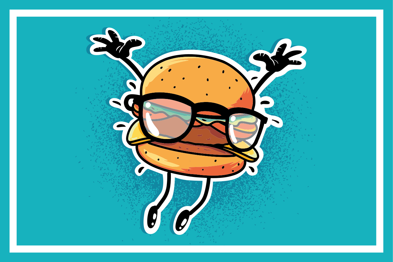 Tischset kinder mit springendem hamburger charakter - TenStickers