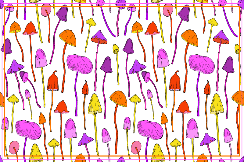Tischsets originell mit buntem pilzmuster - TenStickers