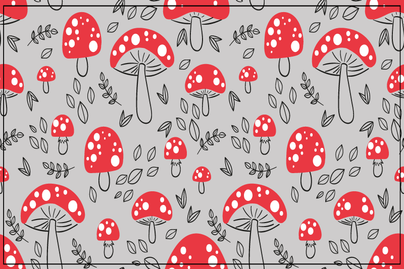 Tischsets originell mit rotem pilzmuster - TenStickers
