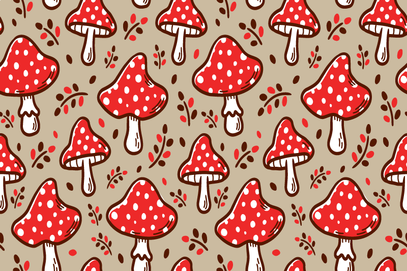 Tischsets originell mit roten gepunkteten pilzen - TenStickers