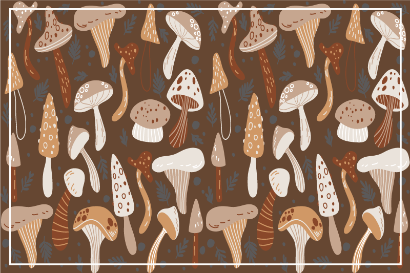 Tischsets originell mit pilzmuster oberfläche - TenStickers