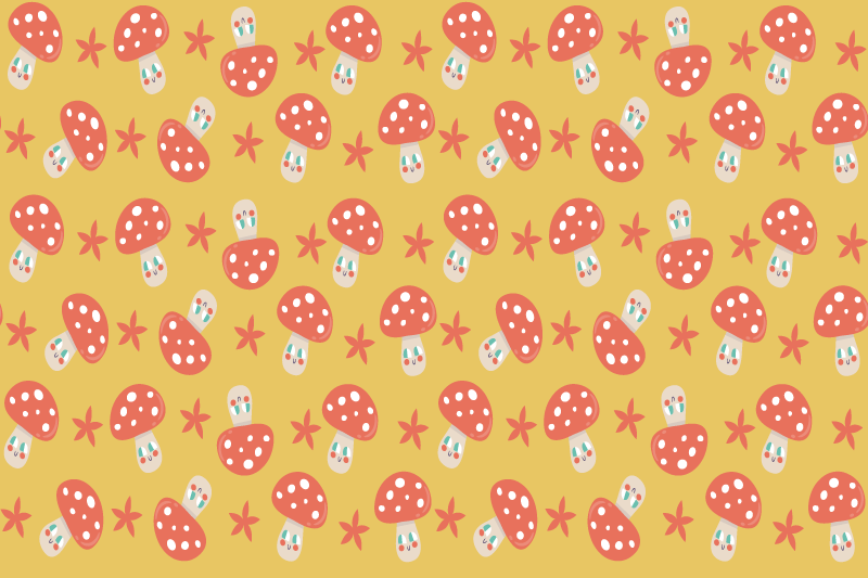 Tischset kinder mit verspieltem pilzmuster - TenStickers