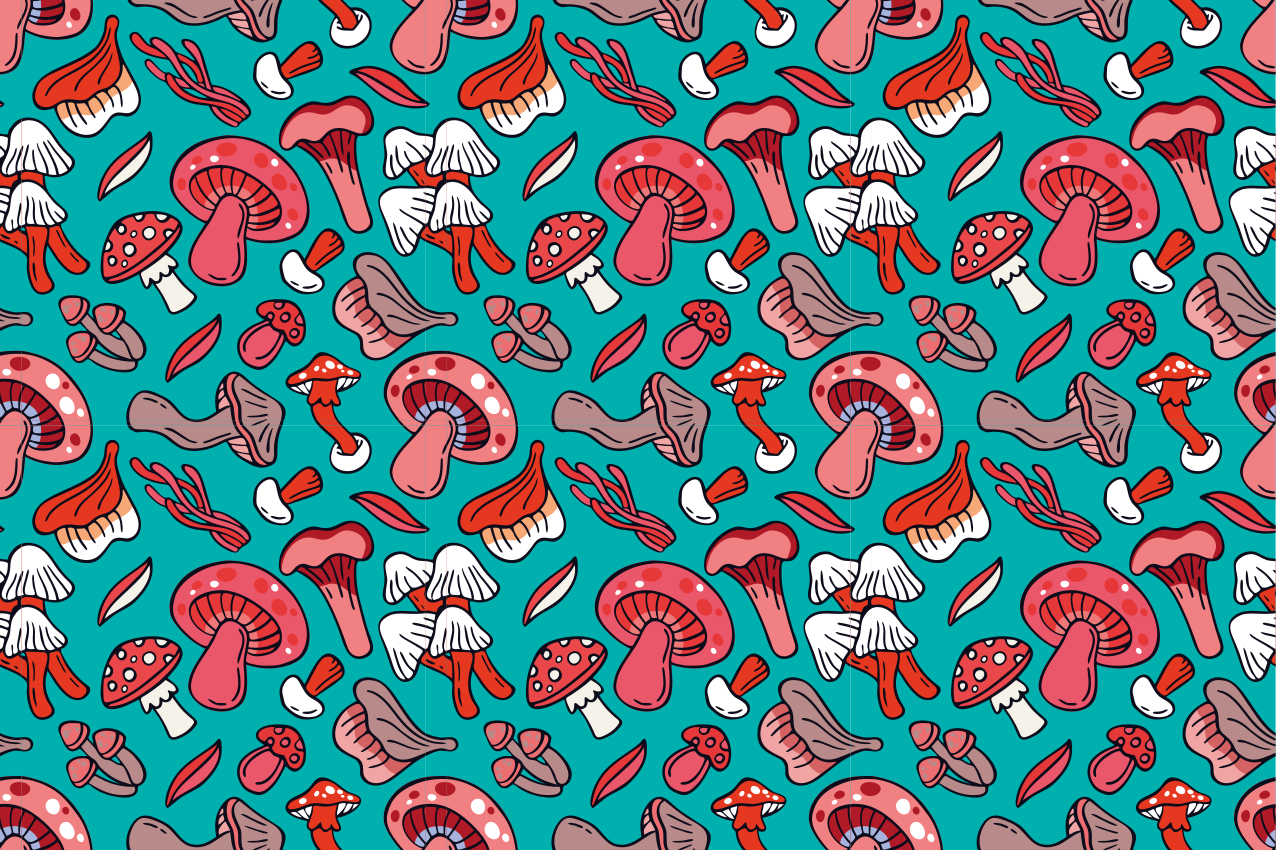 Tischsets originell lebhaftes pilzkonzept - TenStickers