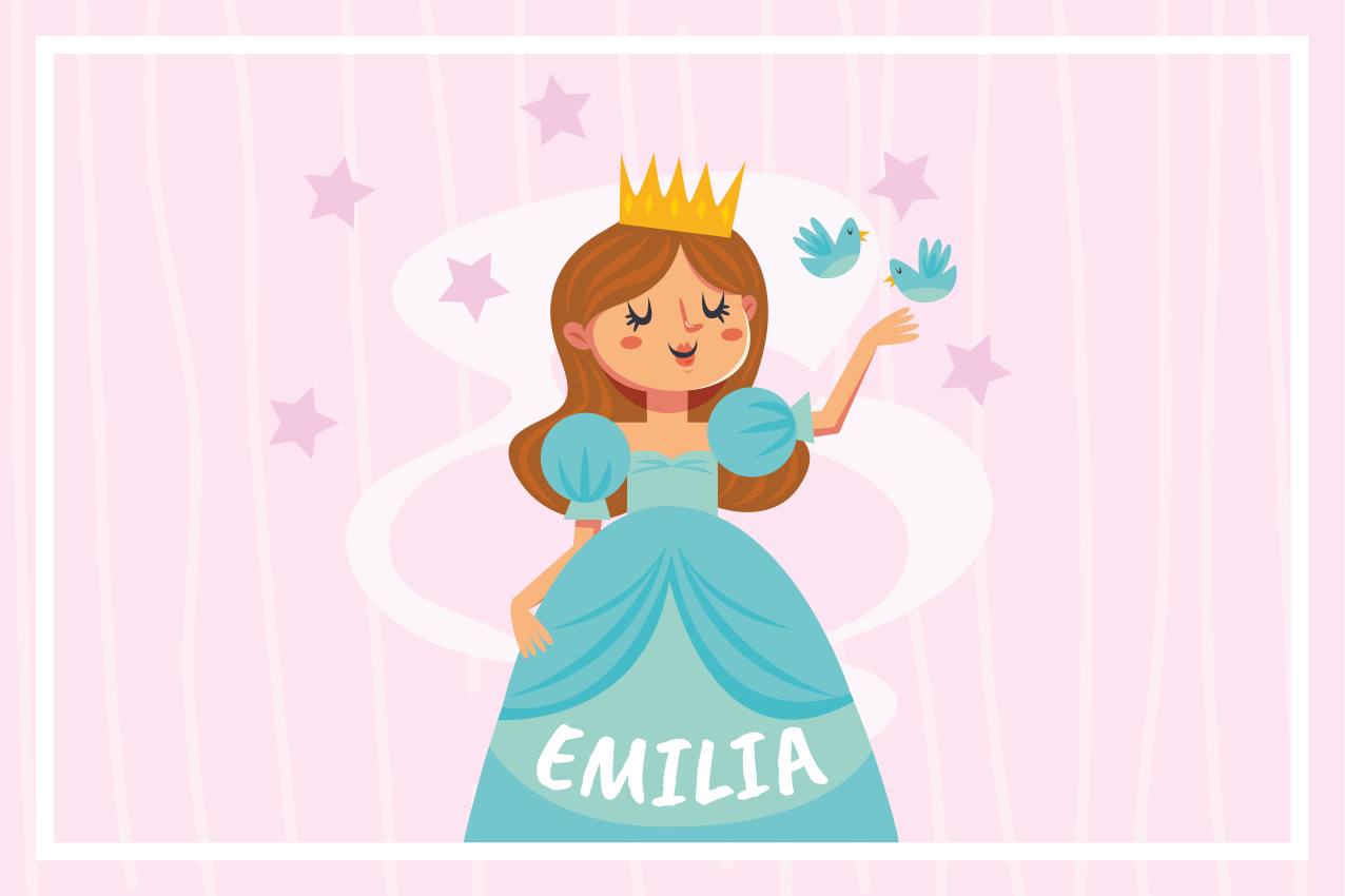 Tischset kinder mit prinzessinnen-illustration - TenStickers