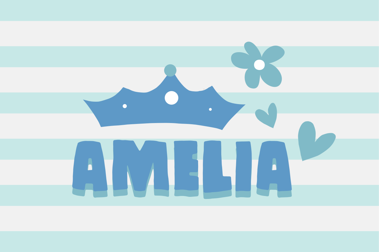 Tischset kinder krone und name - TenStickers