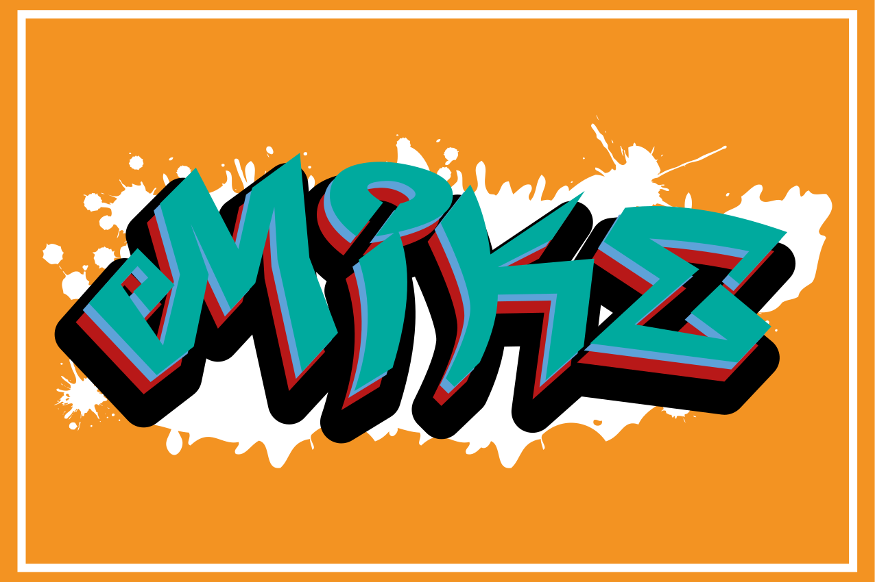 Tischset mit Namen König graffiti im wilden stil - TenStickers