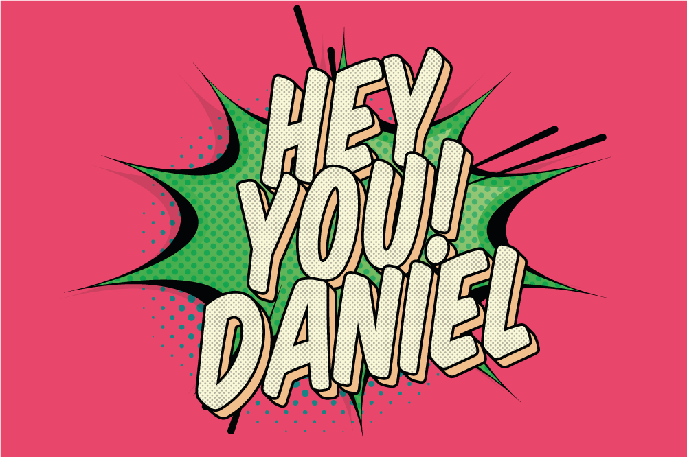 Tischset mit namen hey du! personalisierbar - TenStickers