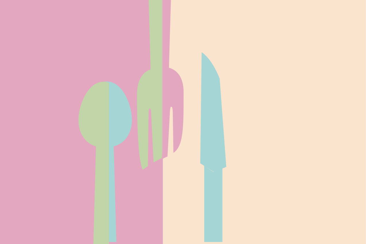 Tischsets originell mit stilisierten besteckteilen - TenStickers