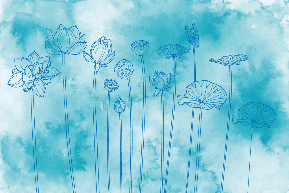 Tischset textur mit lotusblütenmuster - TenStickers