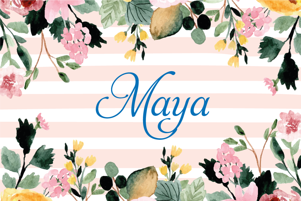 Tischset mit namen florale personalisierung - TenStickers