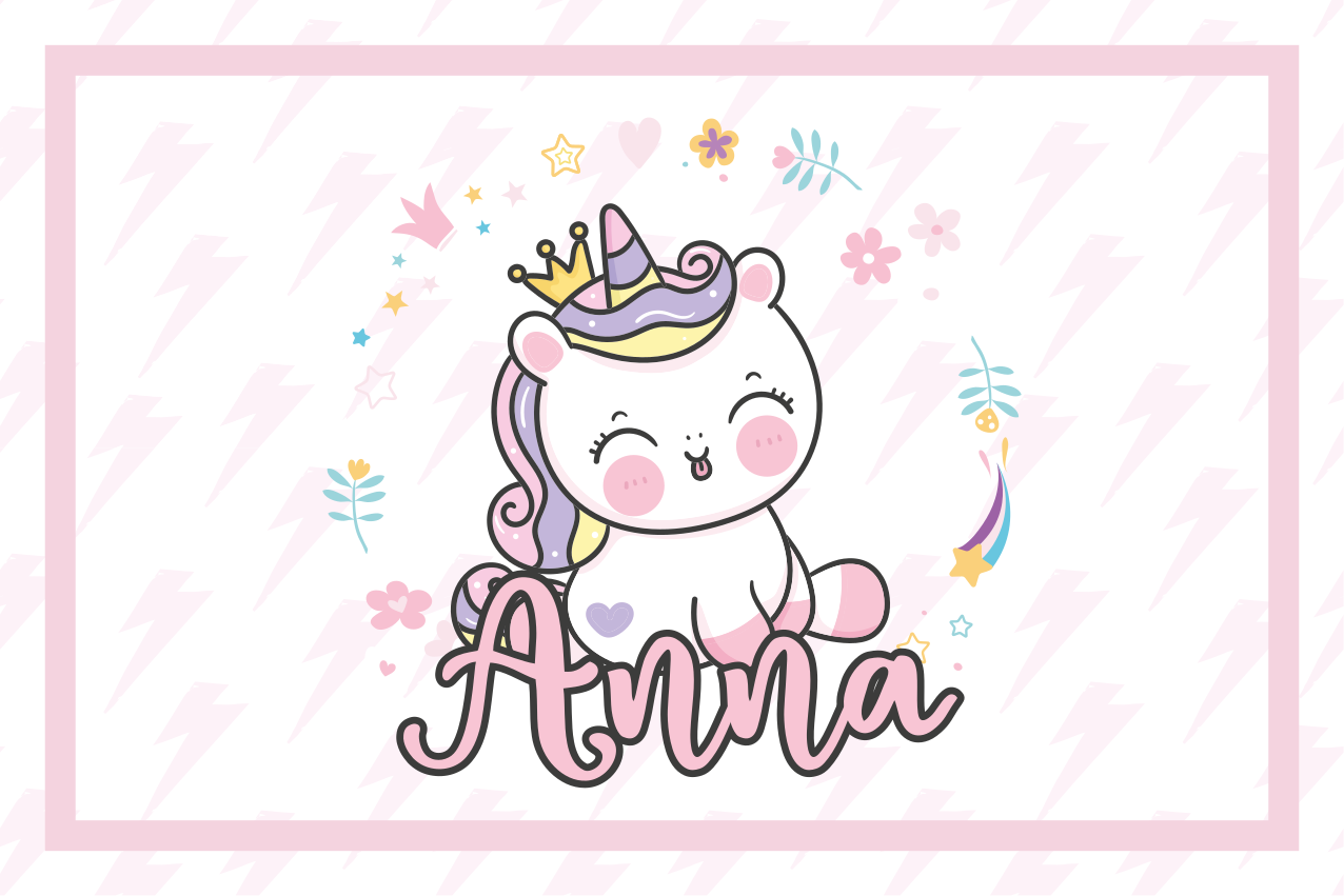 Tischset kinder mit süßer einhorn-illustration - TenStickers