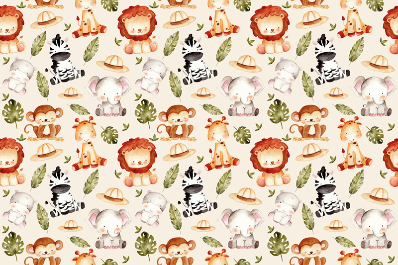Tischset Kinder Beige safari - TenStickers