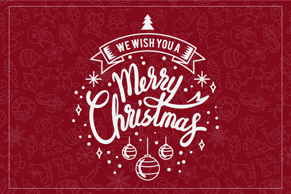 Tischset Weihnachten roter feiertagsgruß - TenStickers