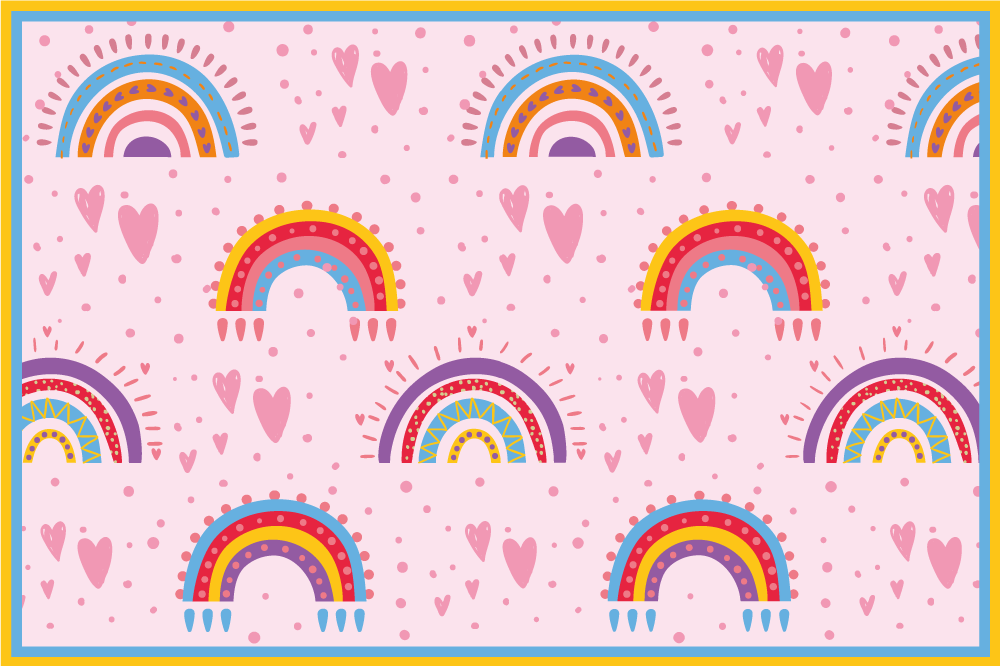Tischset kinder mit lebhaften regenbogenmotiven - TenStickers