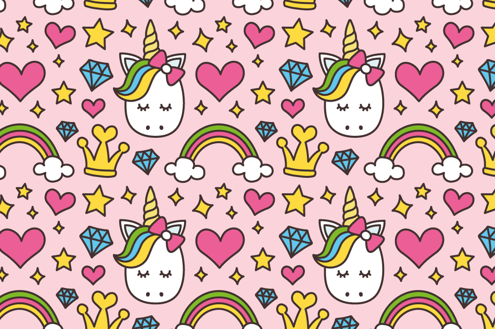 Tischset kinder mit niedlichem einhorn-muster - TenStickers
