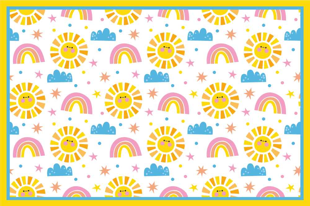 Tischset kinder im sonnigen regenbogenmuster - TenStickers
