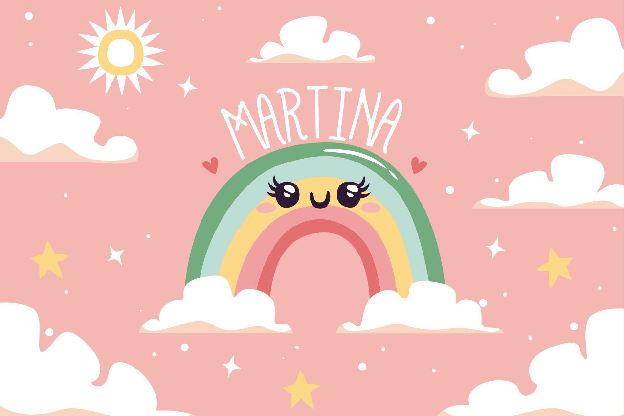 Tischset kinder fröhliche regenbogen szene - TenStickers