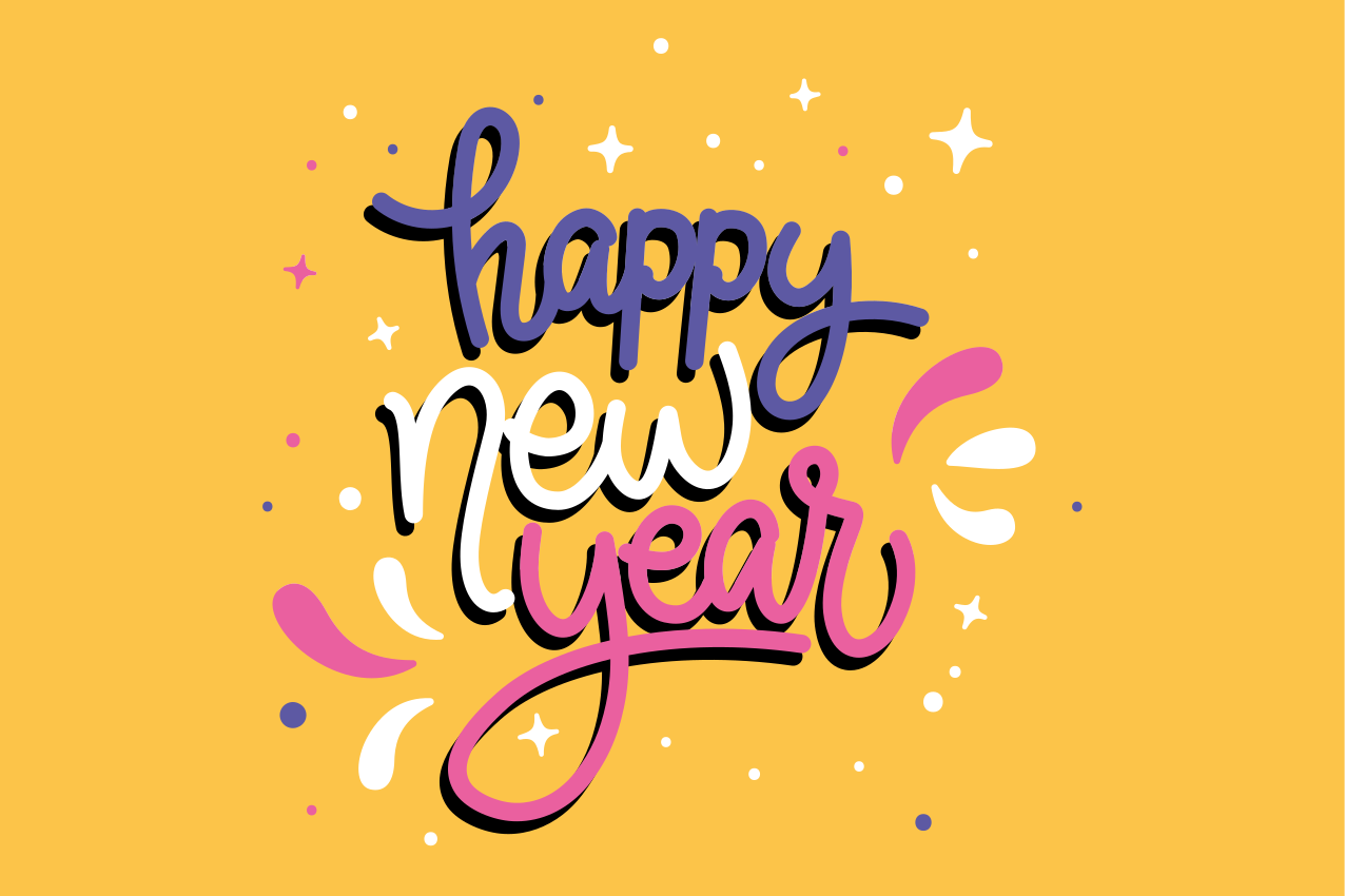 Tischset weihnachten mit neujahrs-schriftzug - TenStickers