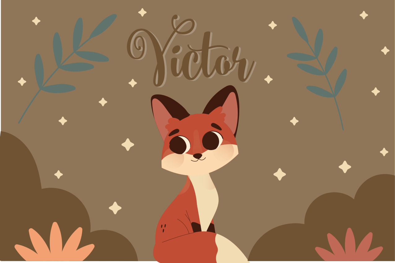 Tischset kinder niedlicher fuchs charakter - TenStickers