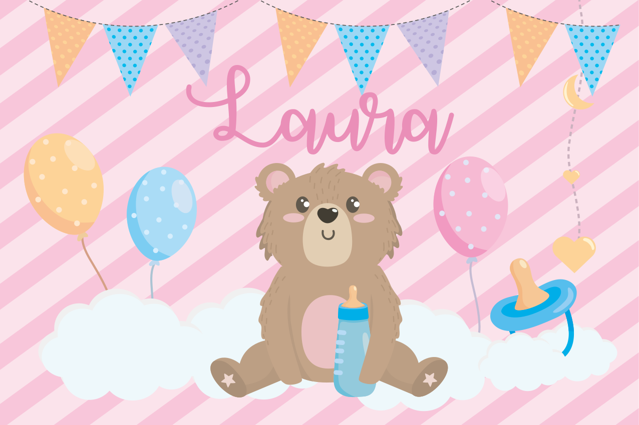 Tischset kinder süßer bär mit luftballon - TenStickers