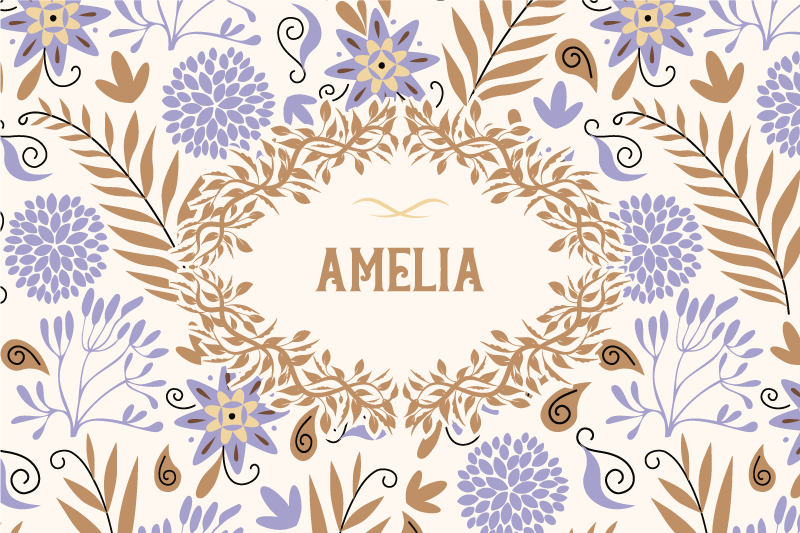 Tischset mit namen blumenmuster tischsets - TenStickers
