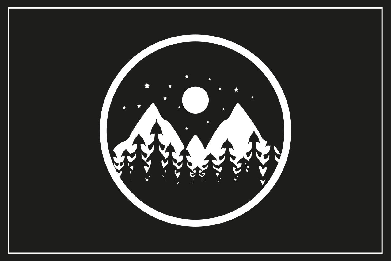 Tischsets originell Berge mit pinien und gras - TenStickers