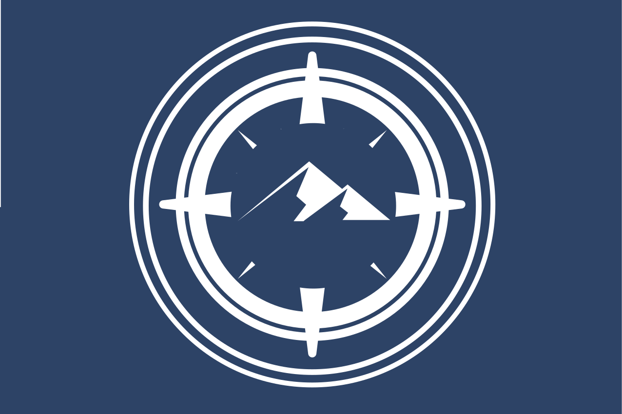 Tischset modern mit bergkompass grafik - TenStickers