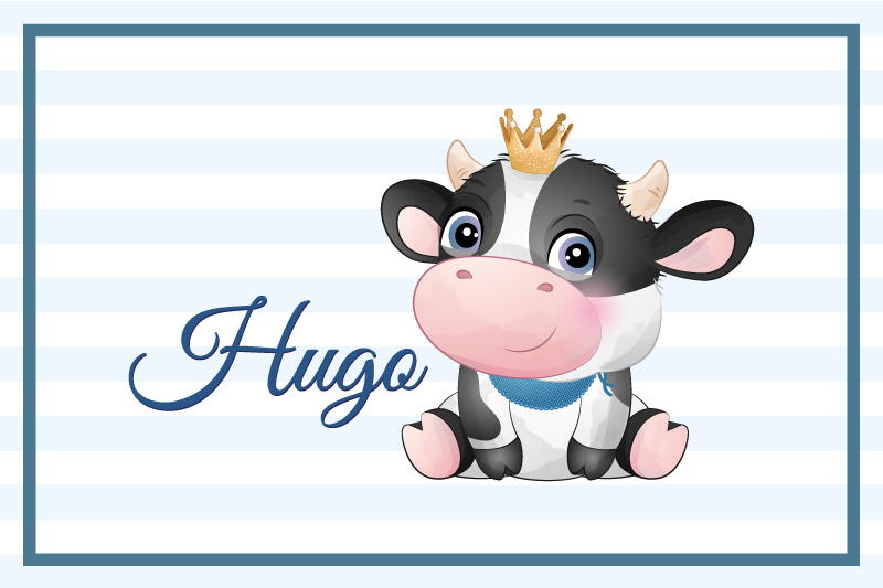 Tischset kinder mit kuh charakter illustration - TenStickers