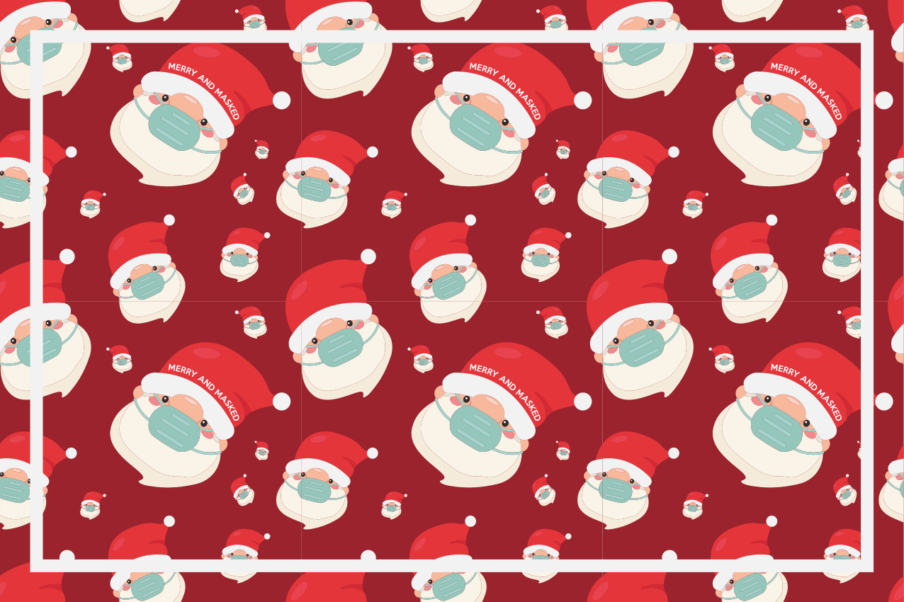 Tischset weihnachten mit weihnachtsmann-muster - TenStickers