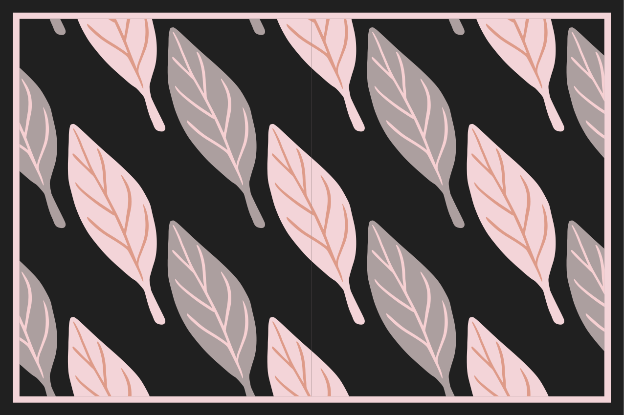 Tischsets originell Rosa und graue waldblätter - TenStickers