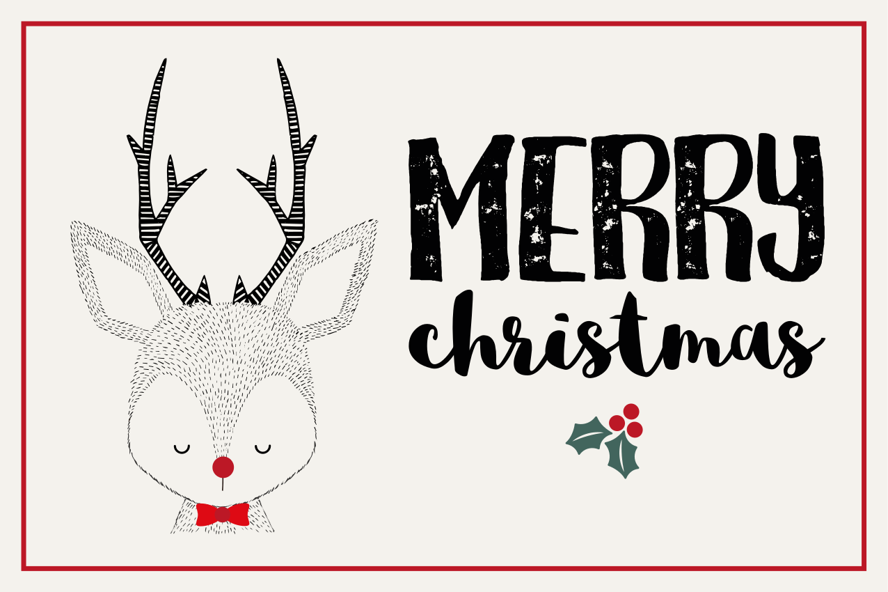 Tischset weihnachten mit fröhlicher rentier-illustration - TenStickers