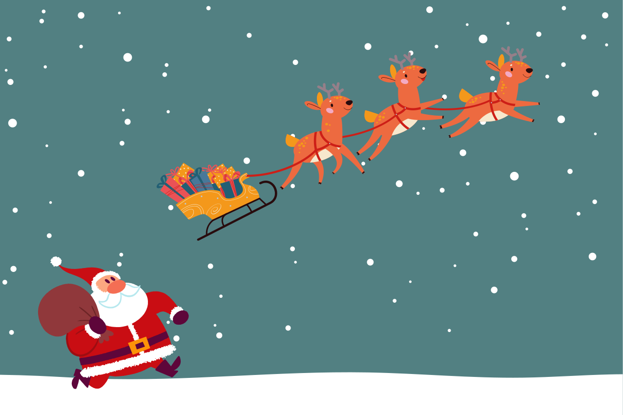 Tischset weihnachten nikolaus schlittenfahrt - TenStickers