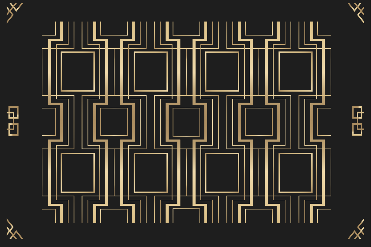 Tischset modern geometrisches schwarz konzept - TenStickers