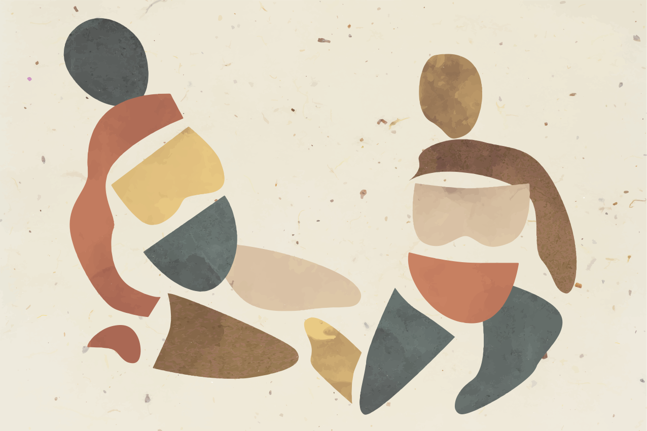 Tischset modern abstrakte menschliche figuren - TenStickers