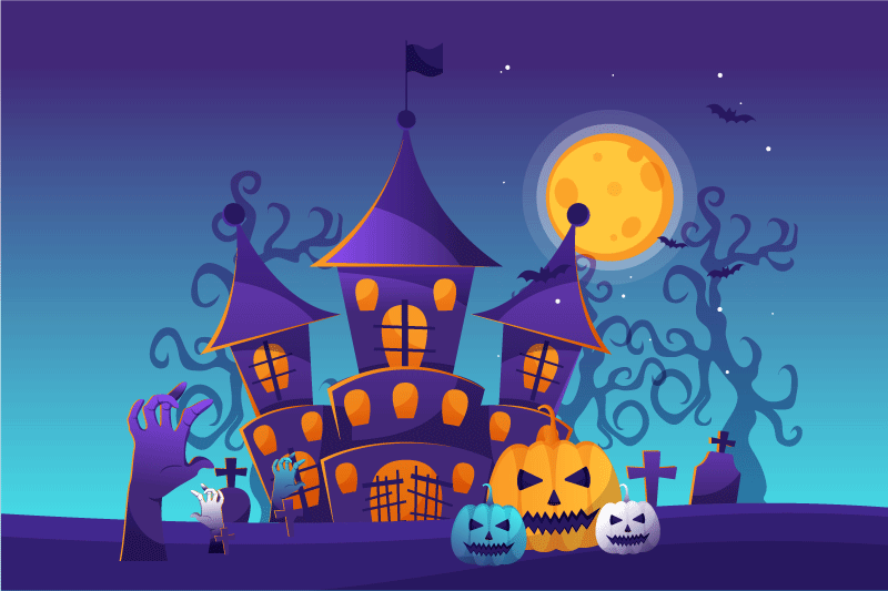 Tischset halloween gespenstische schlosslandschaft - TenStickers