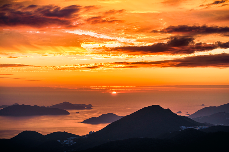 Tischsets Orangefarbener Sonnenuntergang - TenStickers