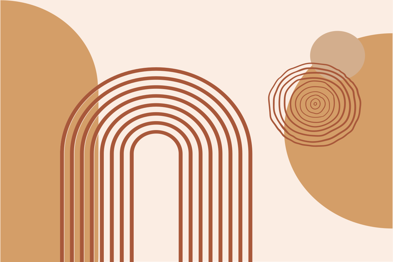 Tischset modern mit geschichteten, geschwungenen formen - TenStickers